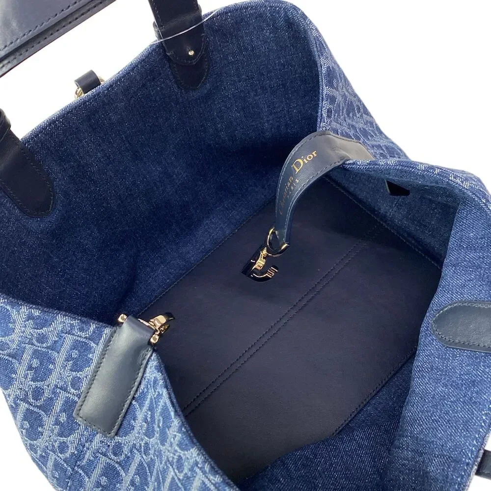 Christian Dior Toujours Bag, Medium Handbag M2821ODCE_M49E Navy White Black